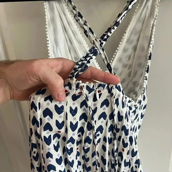 134 Poupette St Barth Maxi Tank Dress Size Small Color Blue White - Picture 6 of 6